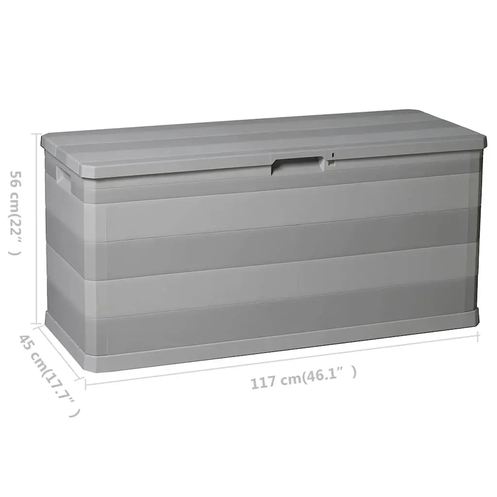 Garden Storage Box Grey Outdoor Patio Deck Cushion Organizer 117 x 45 x 56 cm