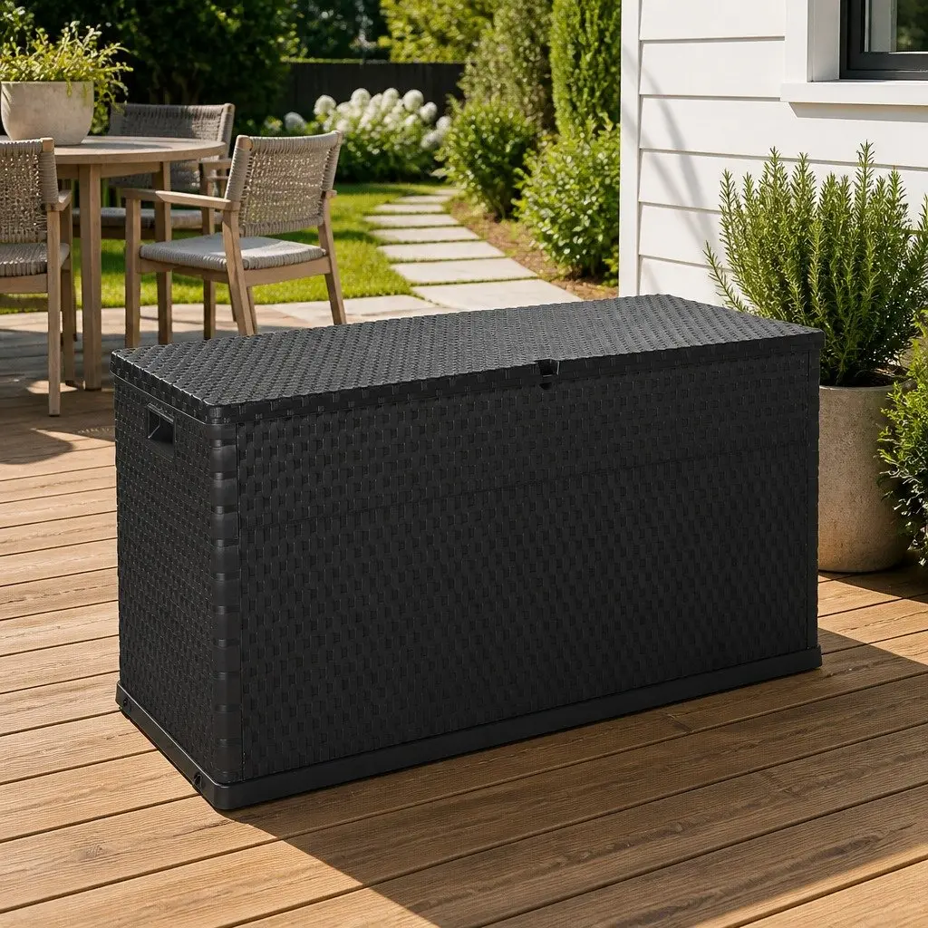 Garden Storage Box Anthracite 120x56x63cm Outdoor Patio Deck Container Chest