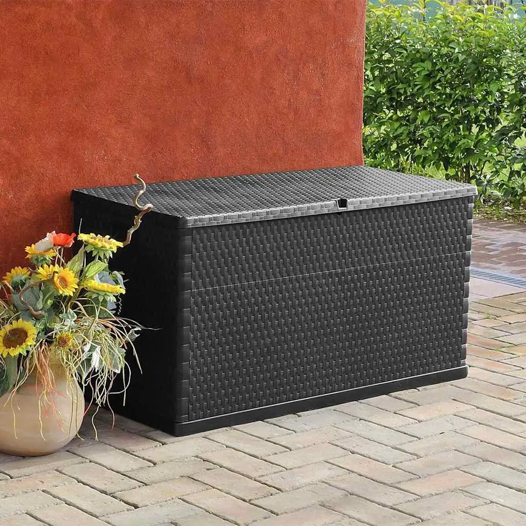 Garden Storage Box Anthracite 120x56x63cm Outdoor Patio Deck Container Chest