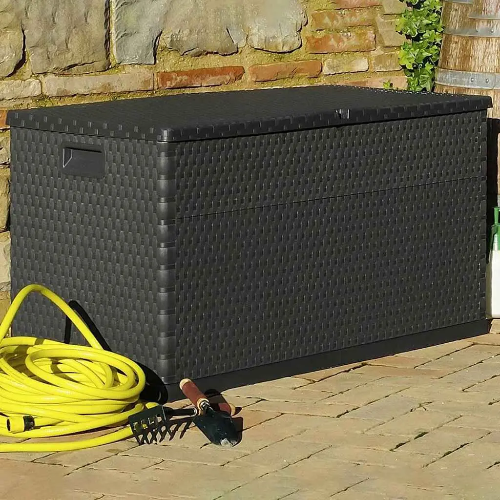Garden Storage Box Anthracite 120x56x63cm Outdoor Patio Deck Container Chest