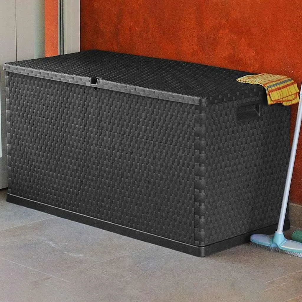 Garden Storage Box Anthracite 120x56x63cm Outdoor Patio Deck Container Chest
