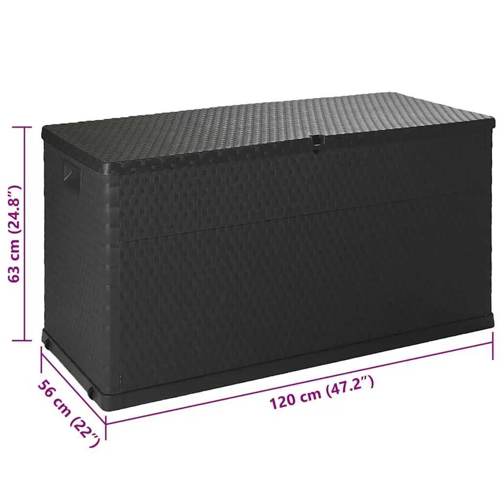 Garden Storage Box Anthracite 120x56x63cm Outdoor Patio Deck Container Chest
