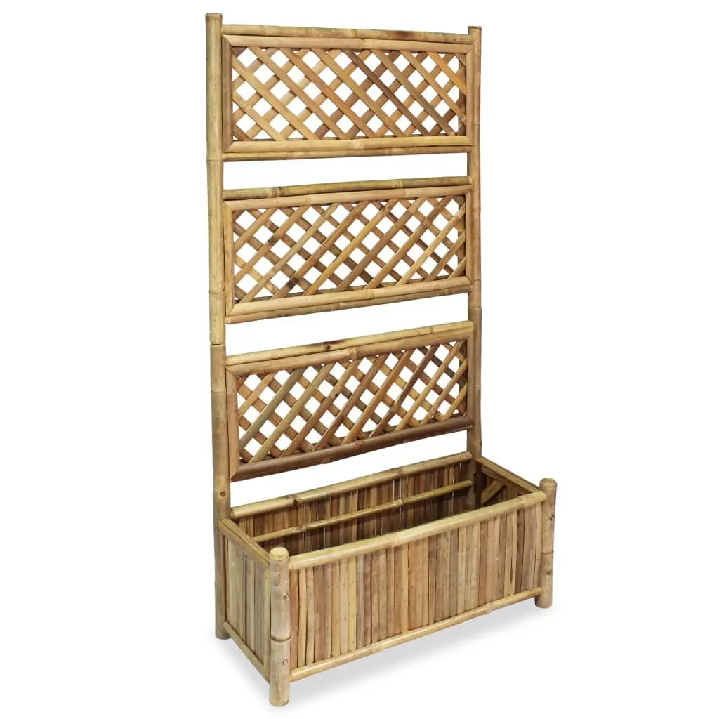 Garden Raised Bed with Trellis 70cm Outdoor Planter Box