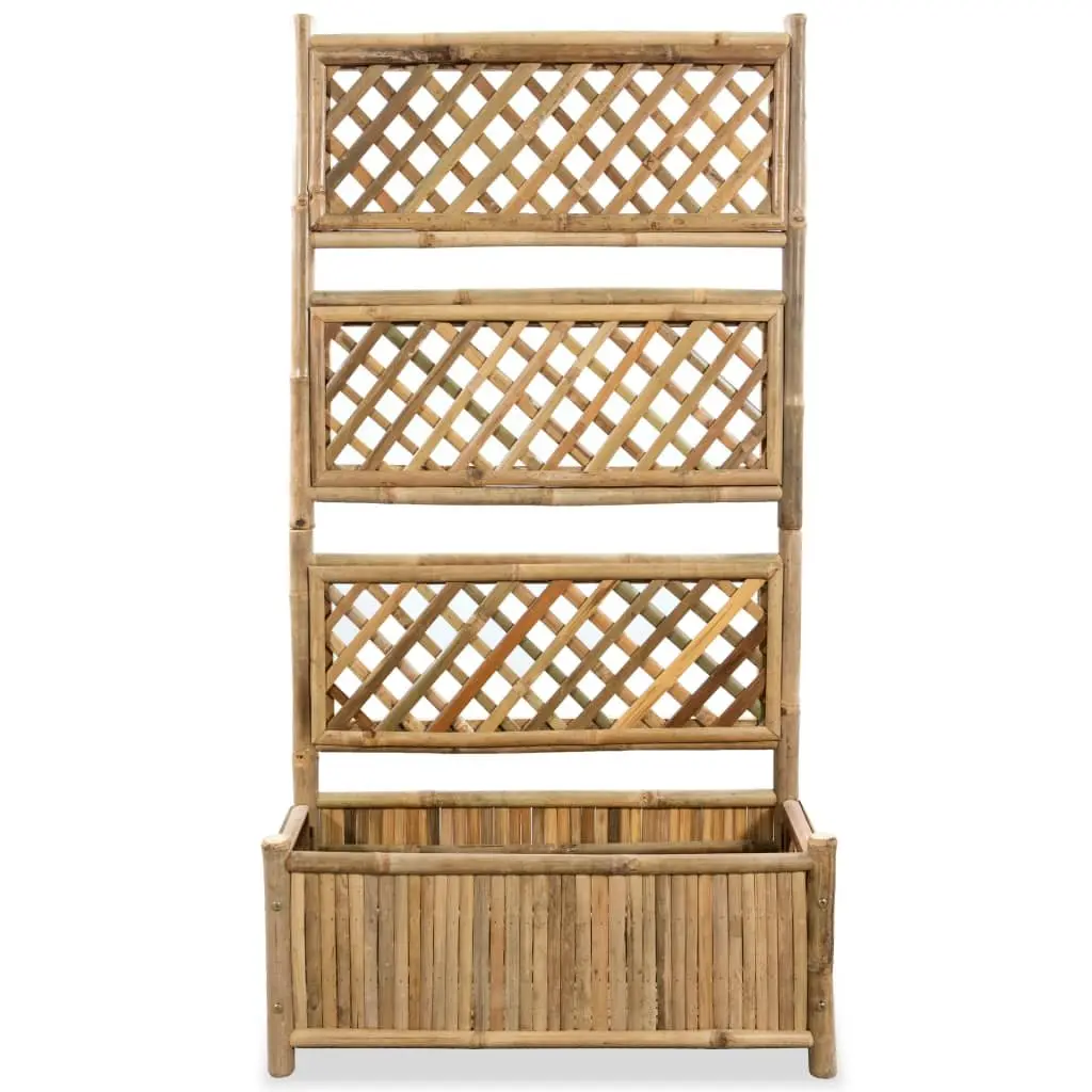 Garden Raised Bed with Trellis 70cm Outdoor Planter Box