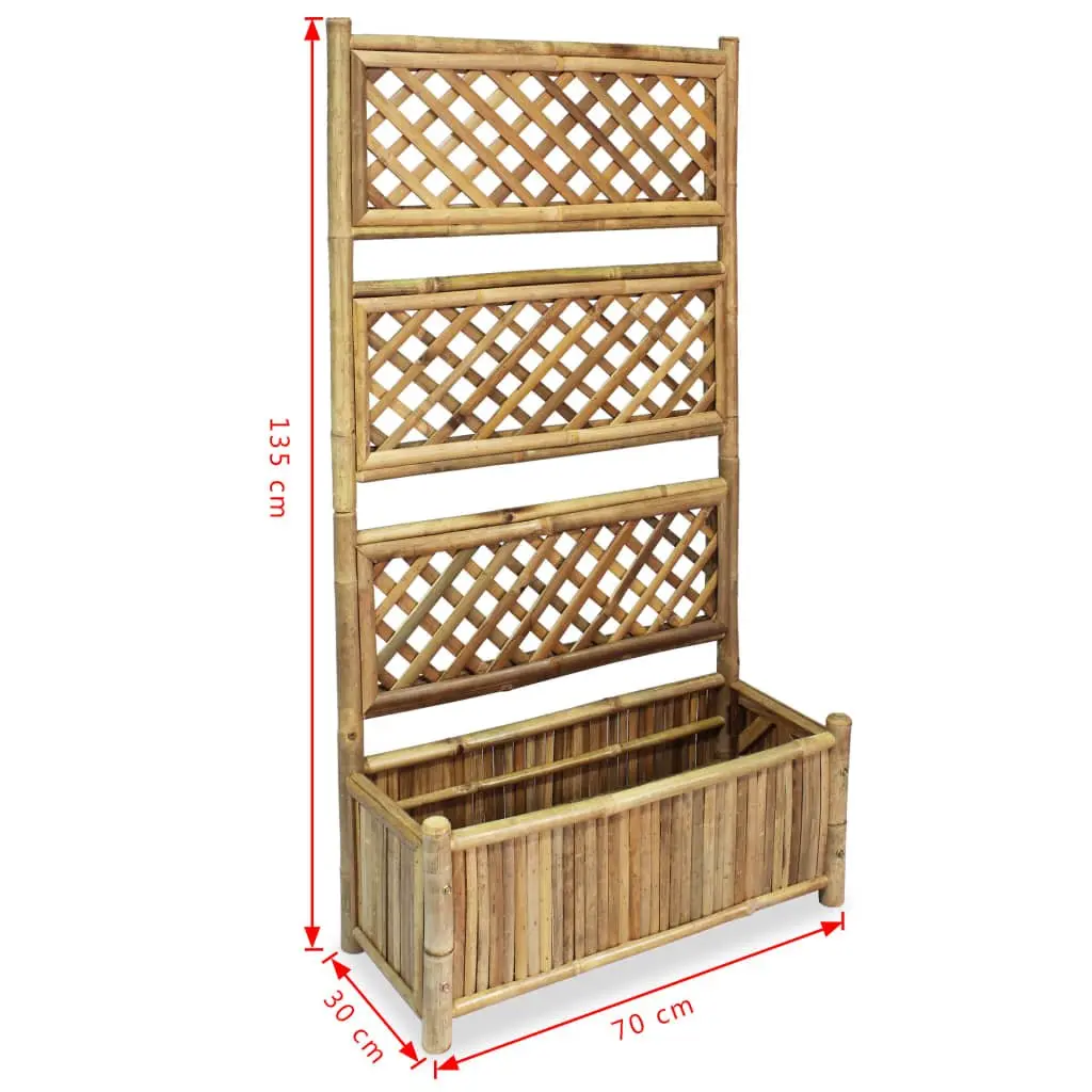Garden Raised Bed with Trellis 70cm Outdoor Planter Box