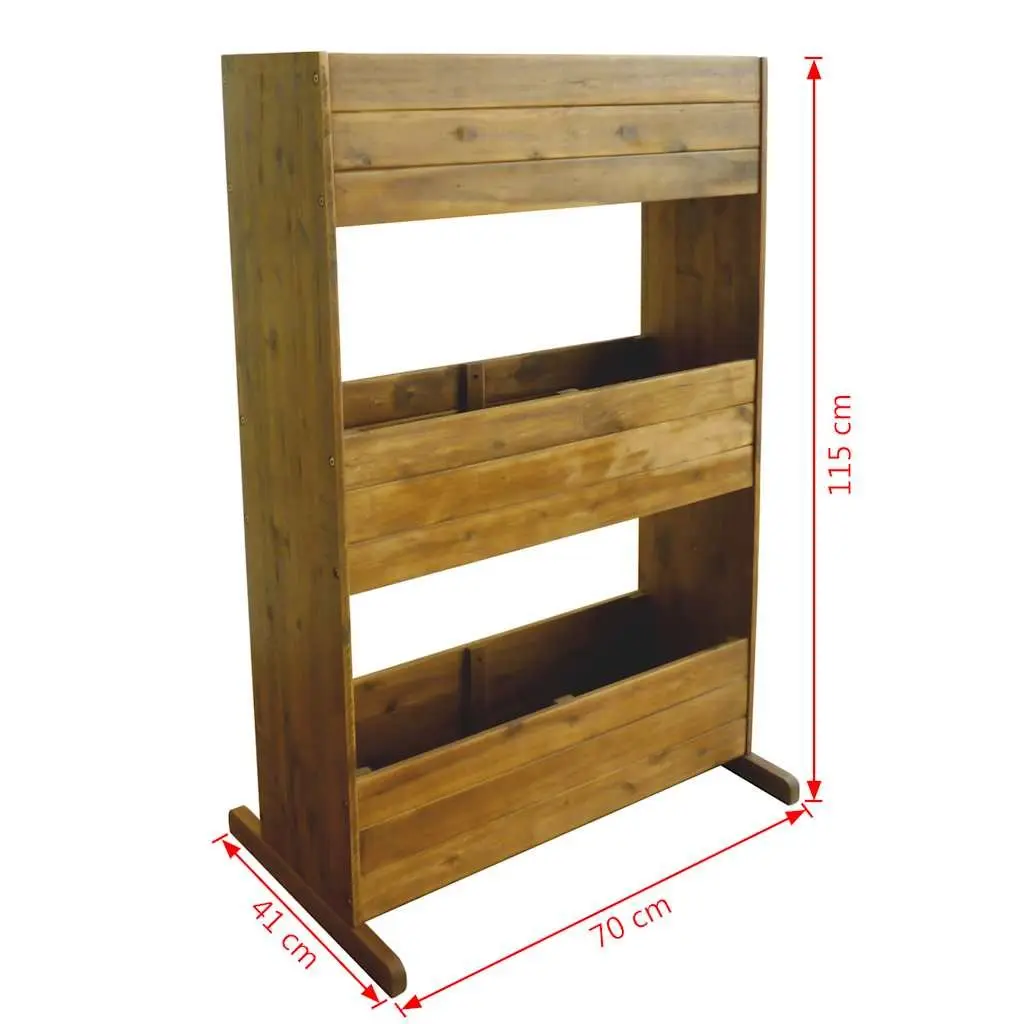 3-Tier Garden Raised Bed Planter Wooden Outdoor Flower Plant Container Box