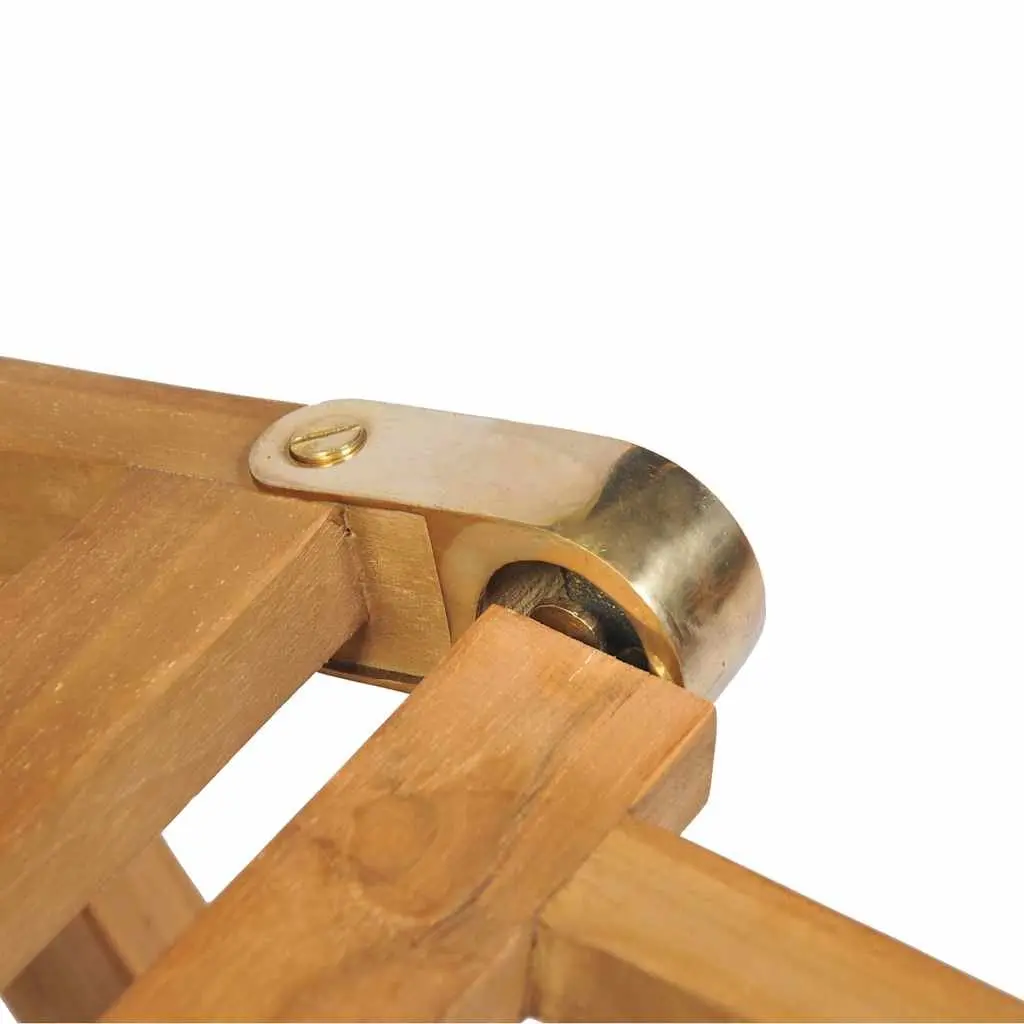 Wooden Deck Chair Reclining Backrest with Detachable Footrest Brown