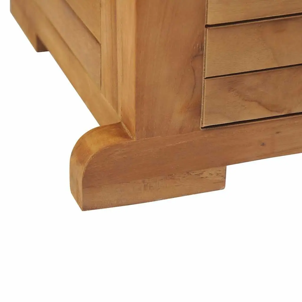 Folding Bar Table Outdoor Teak Wood Parasol Hole Bottle Holder Removable Shelves 155 x 53 x 105 cm