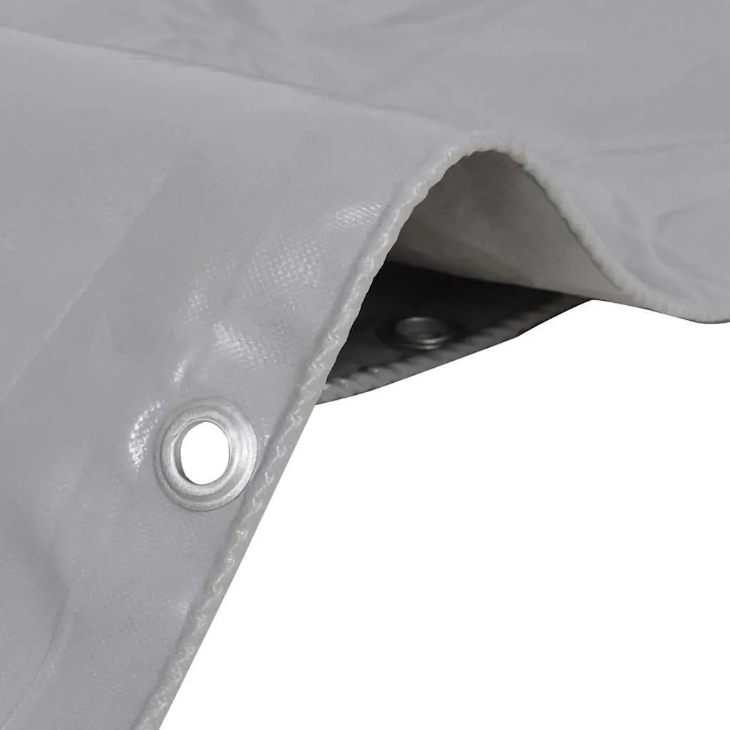 Tarpaulin Waterproof Grey Canvas Cover 3 x 3 m with PVC Coating
