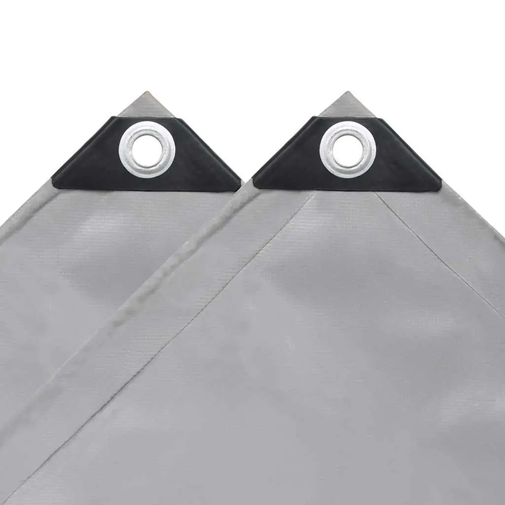 Tarpaulin Waterproof Grey Canvas Cover 3 x 3 m with PVC Coating
