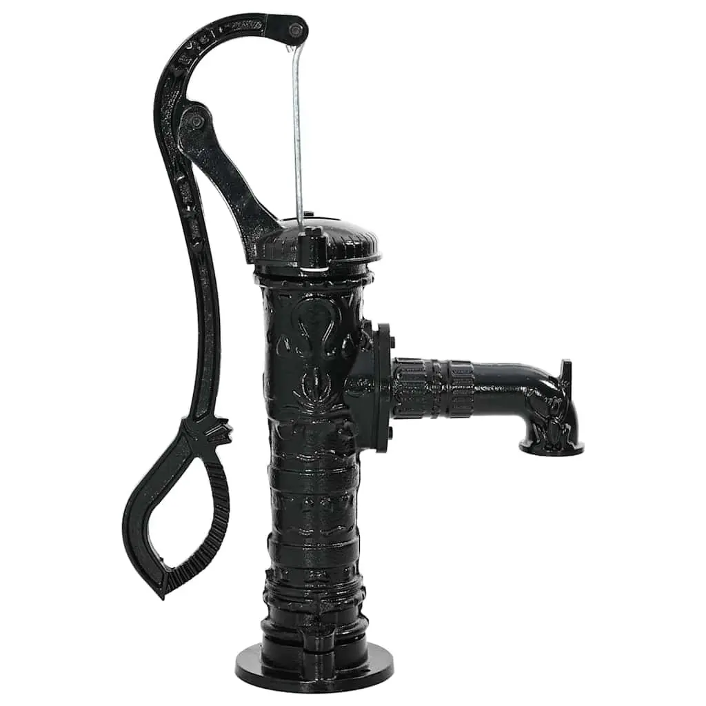 Hand Operated Garden Water Pump Cast Iron Black Manual Outdoor 38 mm