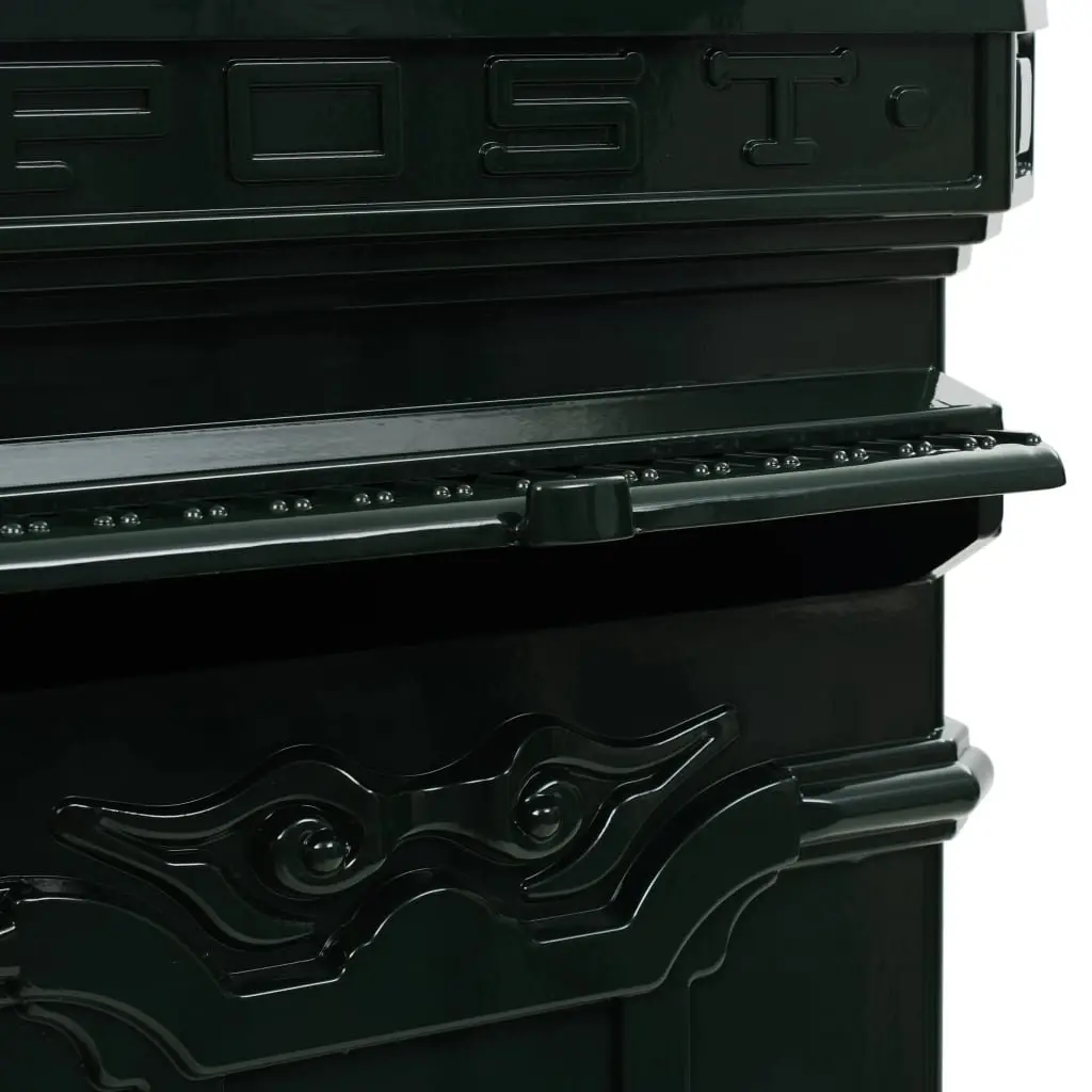 Pillar Letterbox Vintage Style Green Outdoor Antique Garden Mailbox