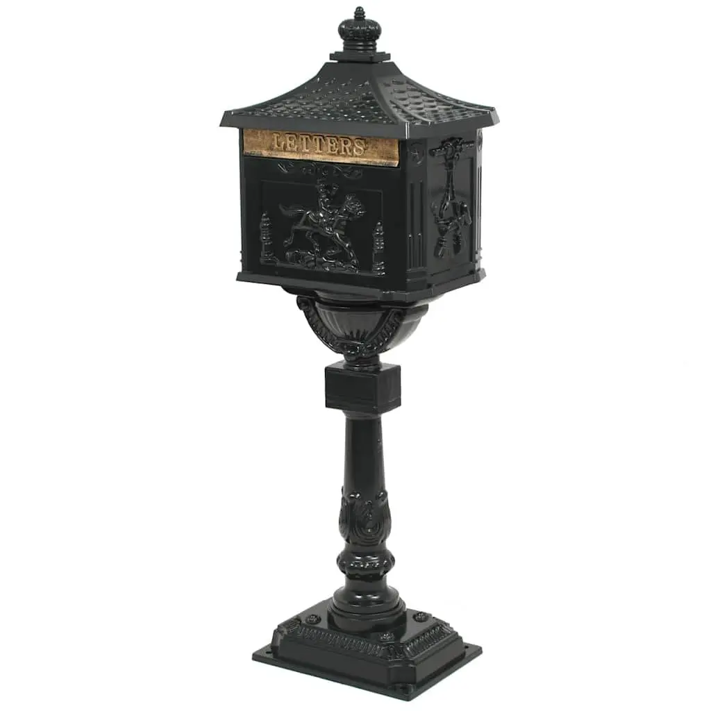 Pedestal Letterbox Vintage Style Garden Mail Post Box Green Outdoor Decoration