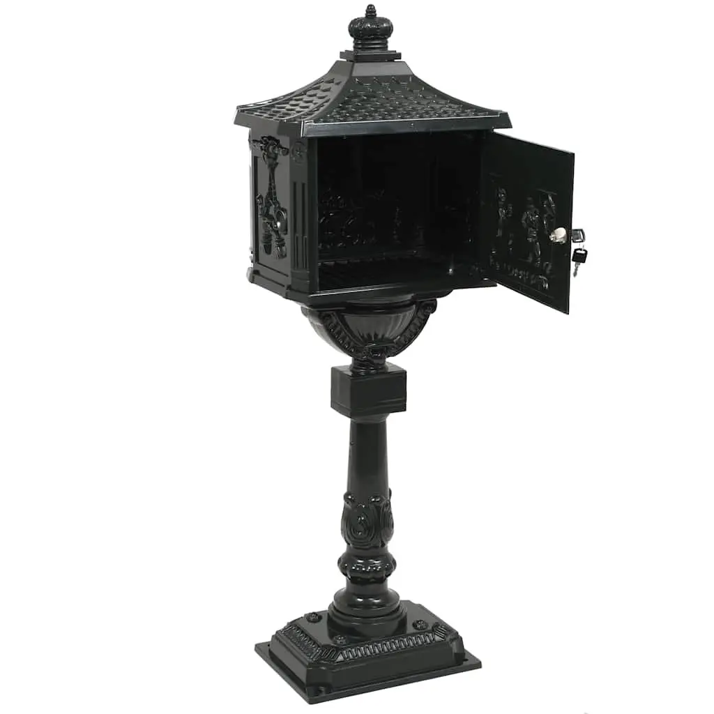 Pedestal Letterbox Vintage Style Garden Mail Post Box Green Outdoor Decoration