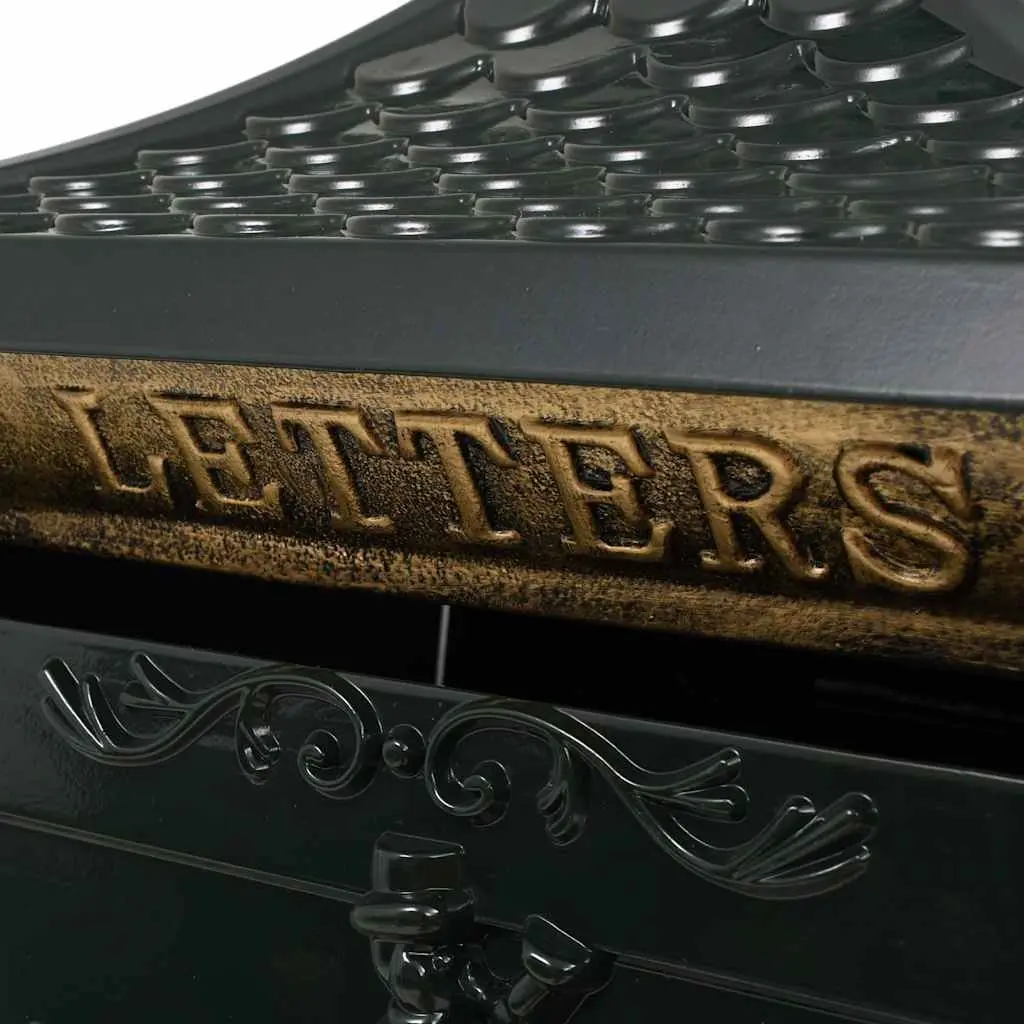 Pedestal Letterbox Vintage Style Garden Mail Post Box Green Outdoor Decoration