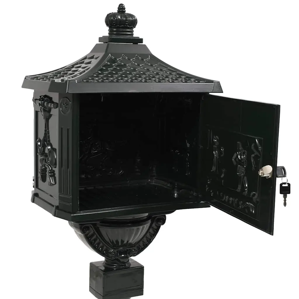 Pedestal Letterbox Vintage Style Garden Mail Post Box Green Outdoor Decoration