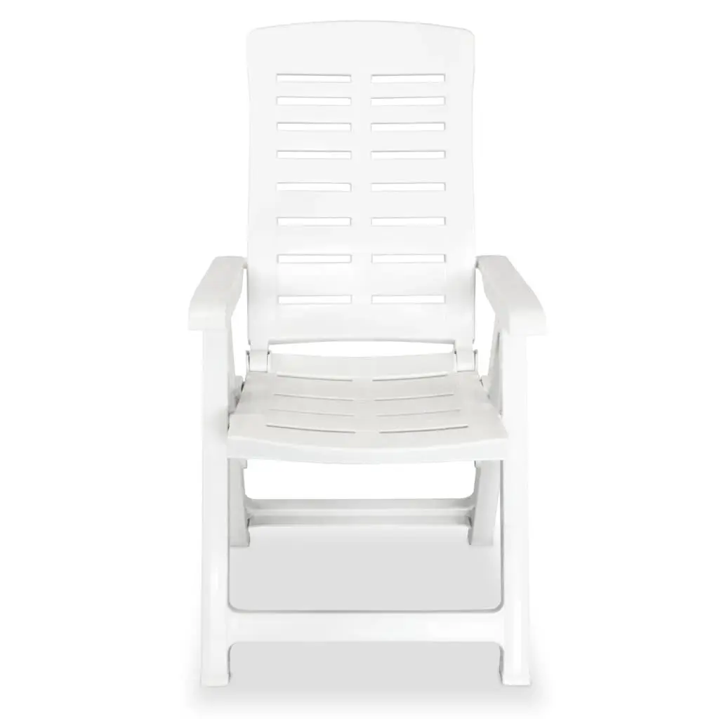 Outdoor Reclining Chair Set Lightweight White 2 Piece