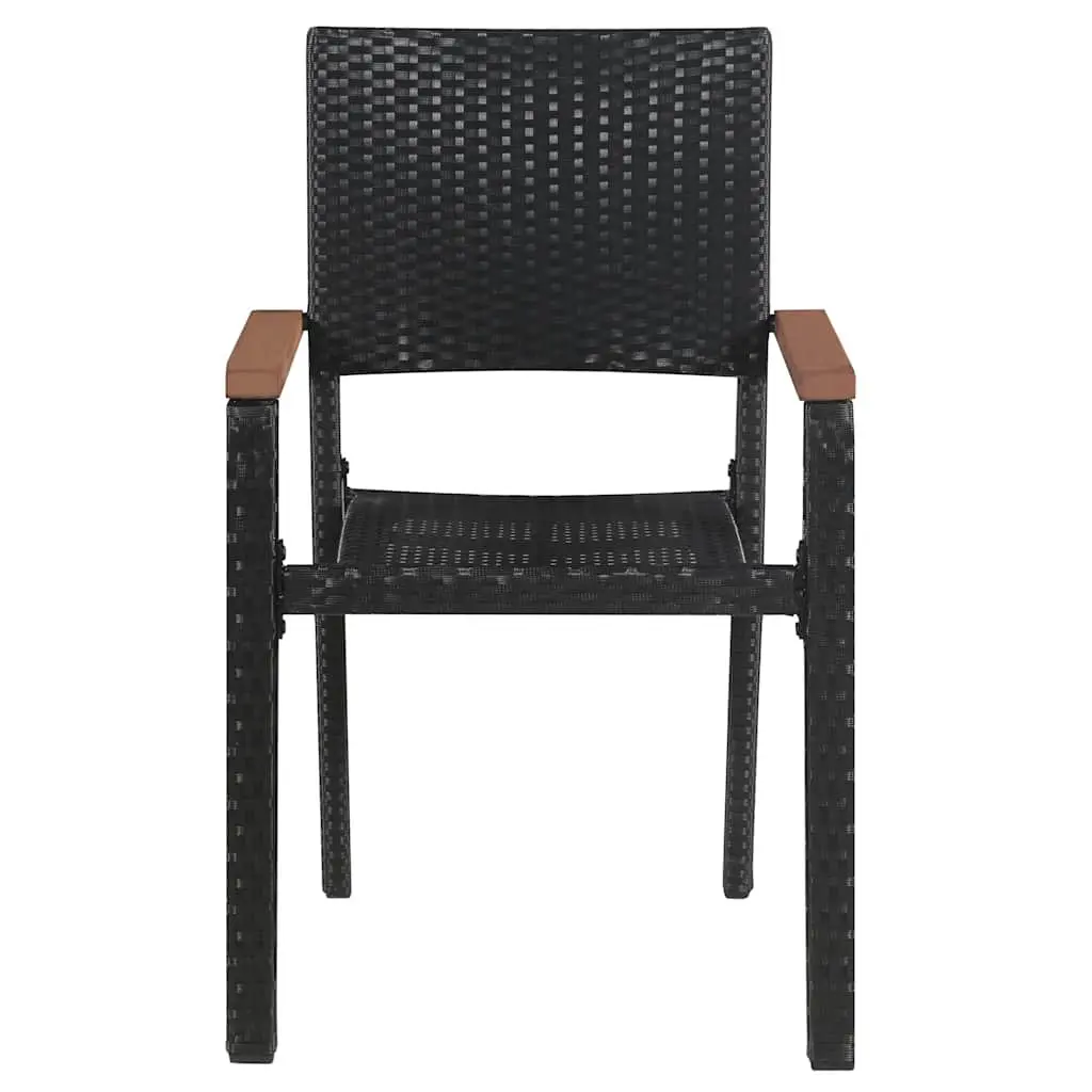 Outdoor Chairs Poly Rattan Black Garden Patio Dining Seating 2 Piece
