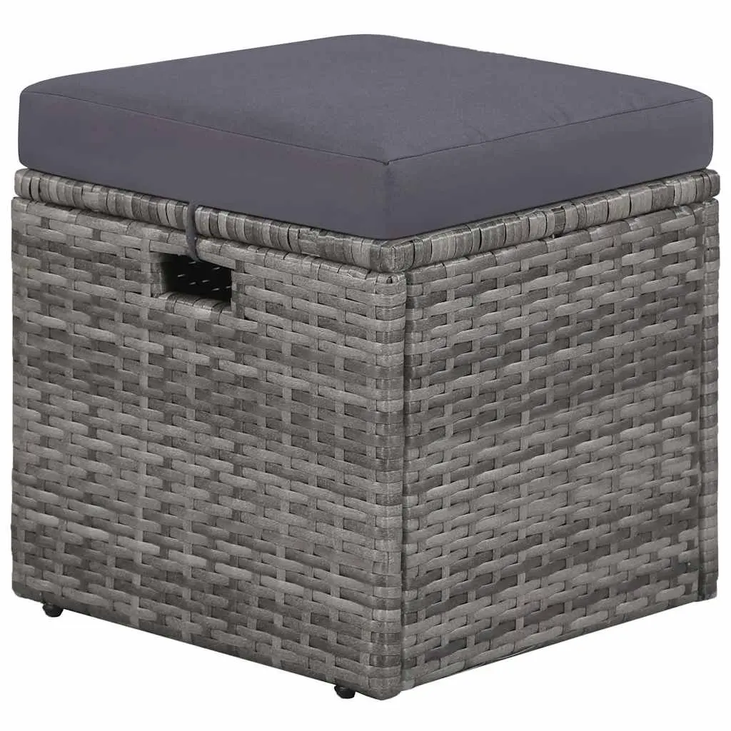 Outdoor Garden Lounge Set Grey 4 Piece with Cushions