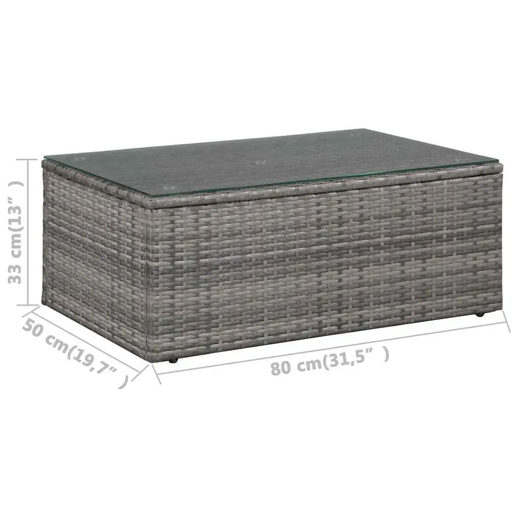 Outdoor Garden Lounge Set Grey 4 Piece with Cushions