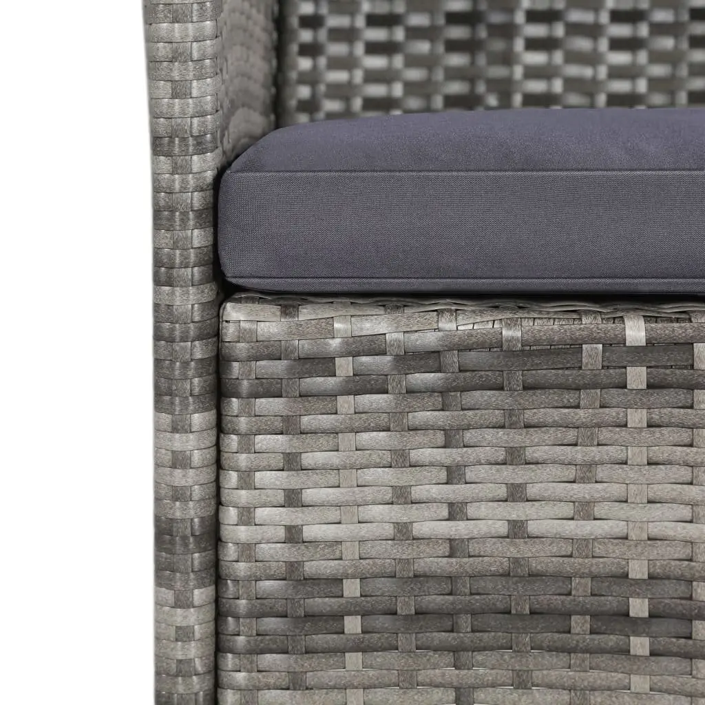 Outdoor Dining Set Poly Rattan Garden Furniture 11 Piece Grey