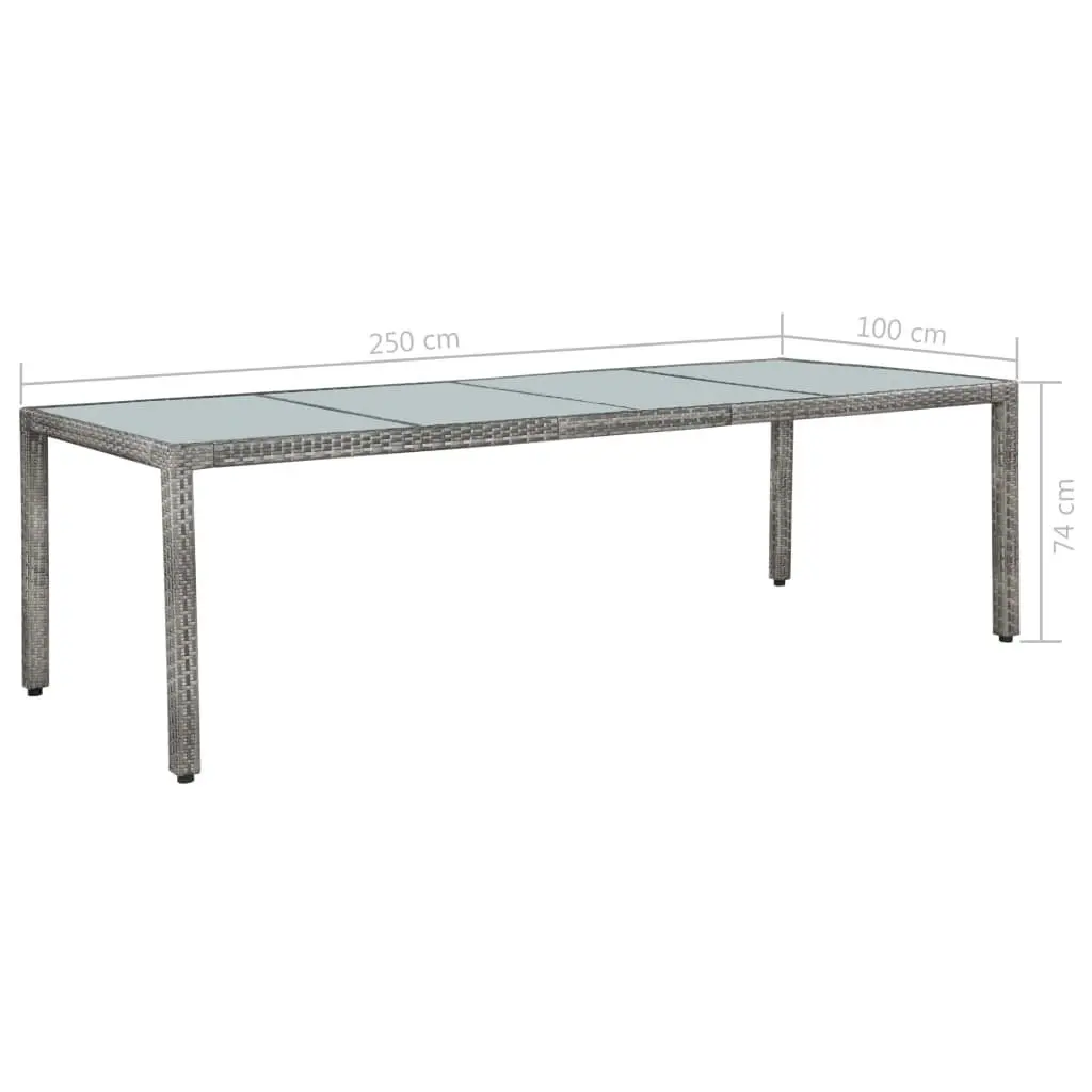 Outdoor Dining Set Poly Rattan Garden Furniture 11 Piece Grey