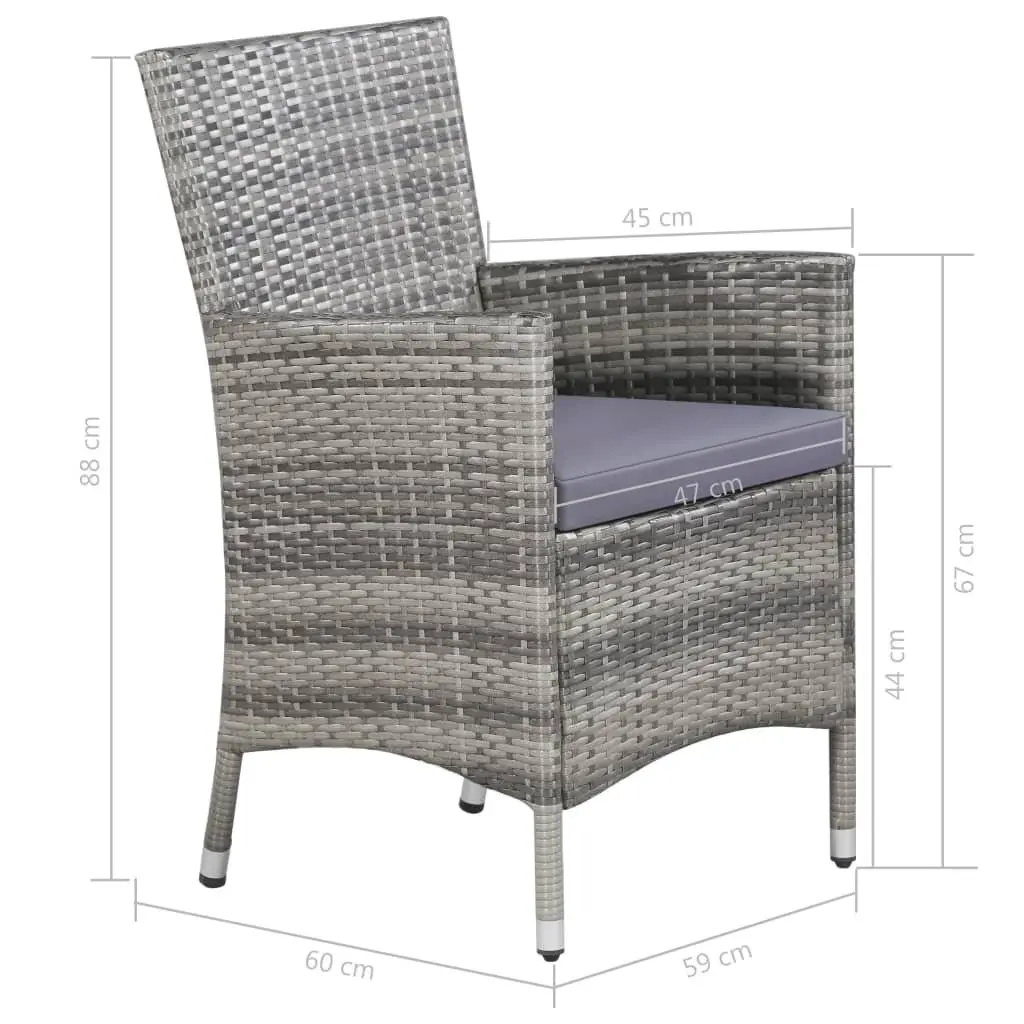 Outdoor Dining Set Poly Rattan Garden Furniture 11 Piece Grey