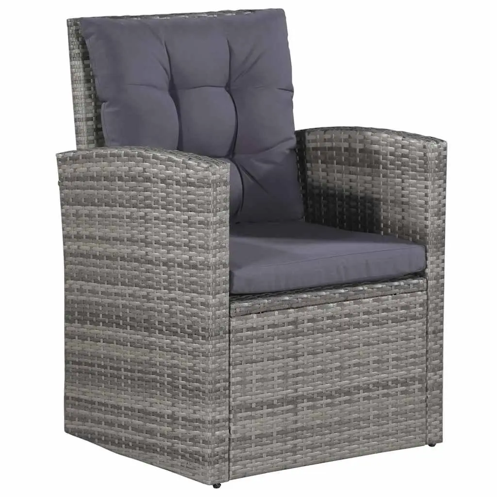 Garden Lounge Set Poly Rattan 6 Piece Sofa Armchair Table Footstool Cushions