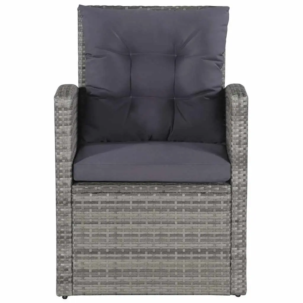Garden Lounge Set Poly Rattan 6 Piece Sofa Armchair Table Footstool Cushions