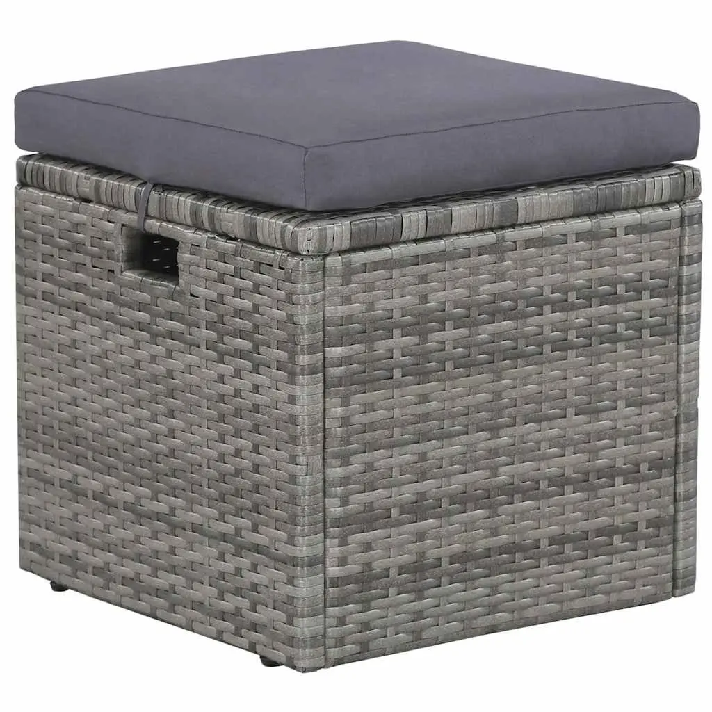 Garden Lounge Set Poly Rattan 6 Piece Sofa Armchair Table Footstool Cushions
