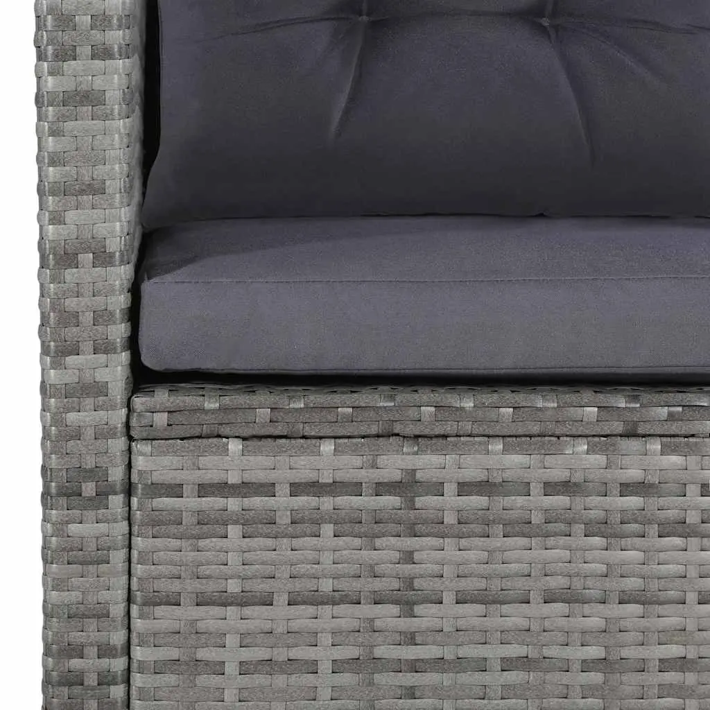 Garden Lounge Set Poly Rattan 6 Piece Sofa Armchair Table Footstool Cushions