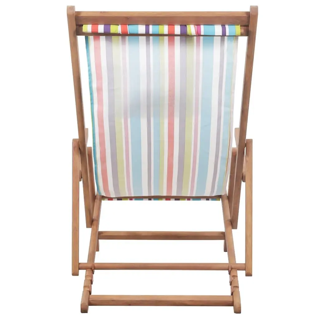 Folding Beach Chair Wooden Frame Multicolour Outdoor Garden Patio Reclining 3 Positions