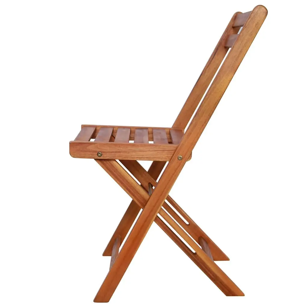 Outdoor Bistro Chairs Set 2 pcs Folding Garden Seating Wood Patio Furniture