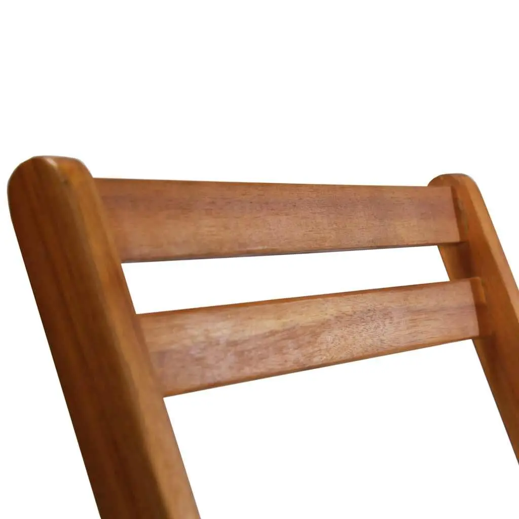 Outdoor Bistro Chairs Set 2 pcs Folding Garden Seating Wood Patio Furniture