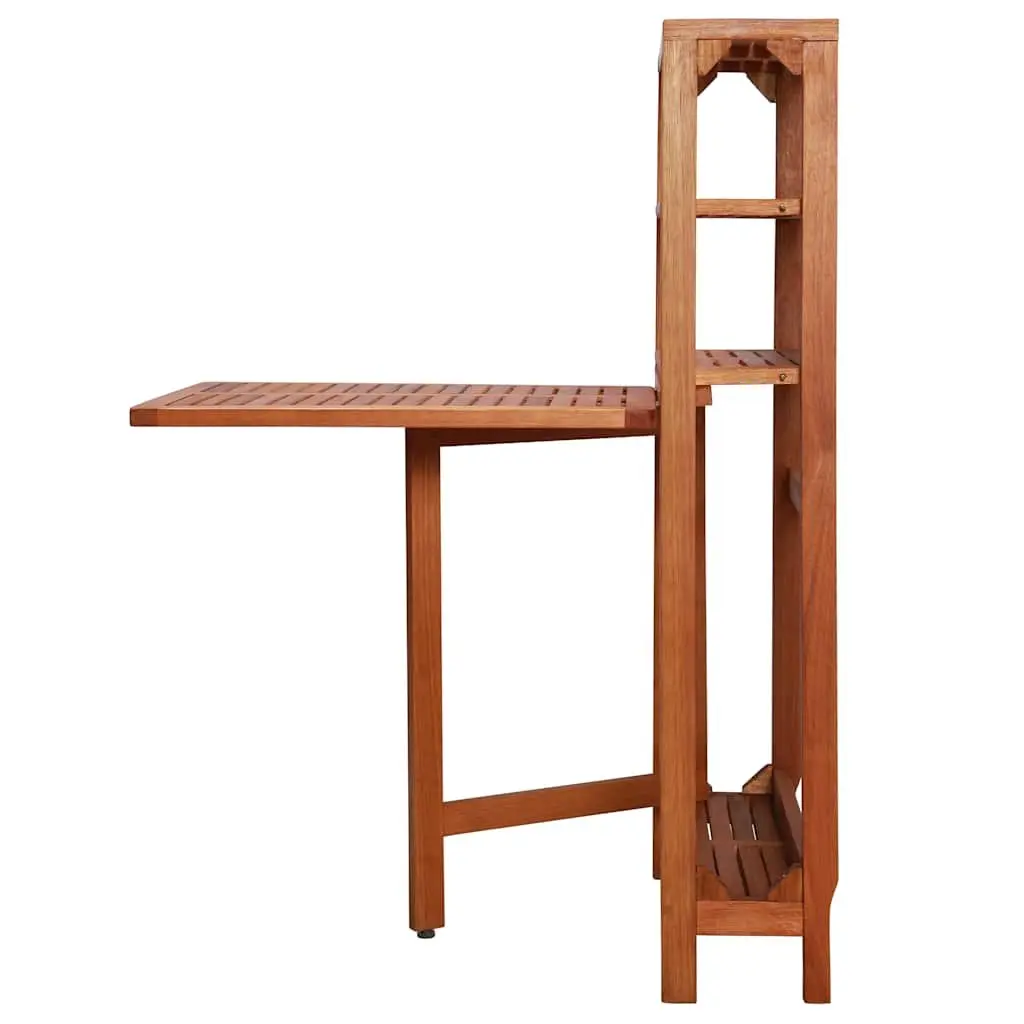 3 Piece Space Saving Folding Bistro Set Outdoor Furniture Brown Wooden Storage Rack Table and Chairs for Garden and Patio