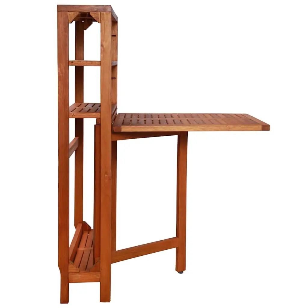 3 Piece Space Saving Folding Bistro Set Outdoor Furniture Brown Wooden Storage Rack Table and Chairs for Garden and Patio