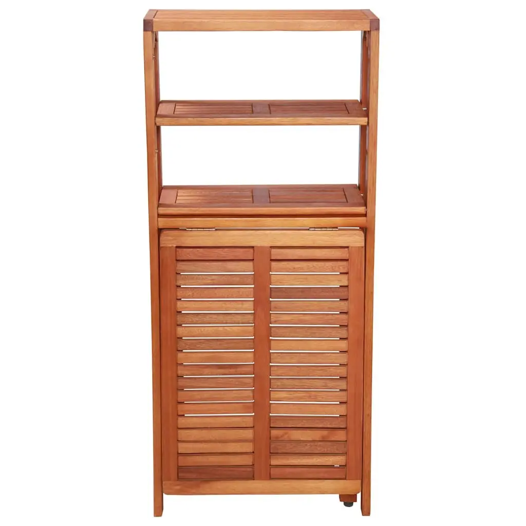 3 Piece Space Saving Folding Bistro Set Outdoor Furniture Brown Wooden Storage Rack Table and Chairs for Garden and Patio