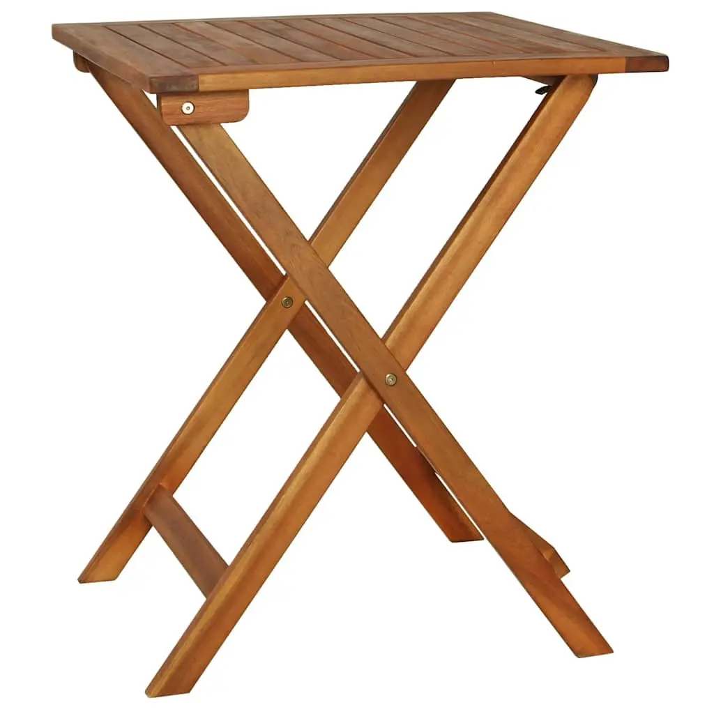 3 Piece Folding Bistro Set Weather-resistant Solid Acacia Wood with Cushions