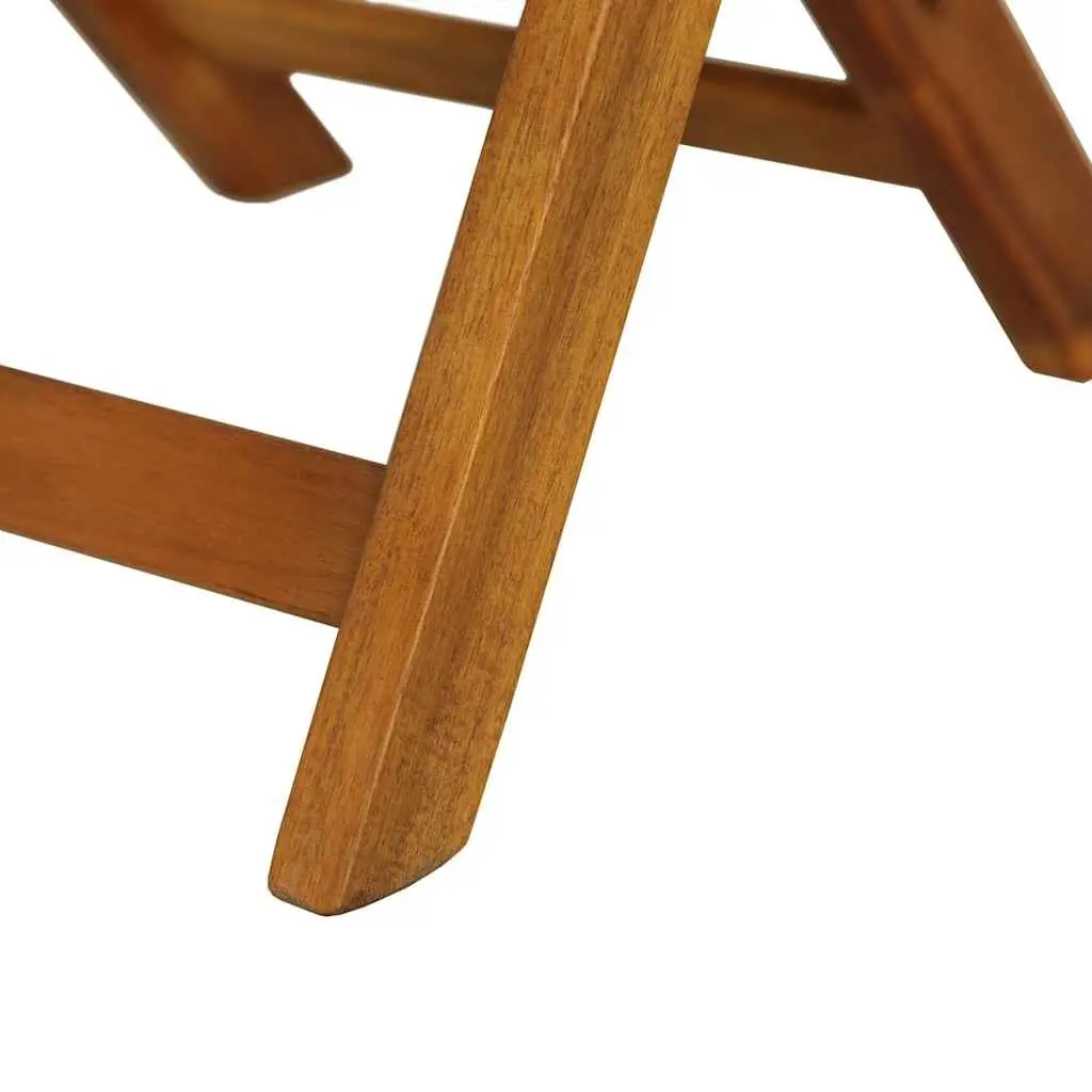 3 Piece Folding Bistro Set Weather-resistant Solid Acacia Wood with Cushions