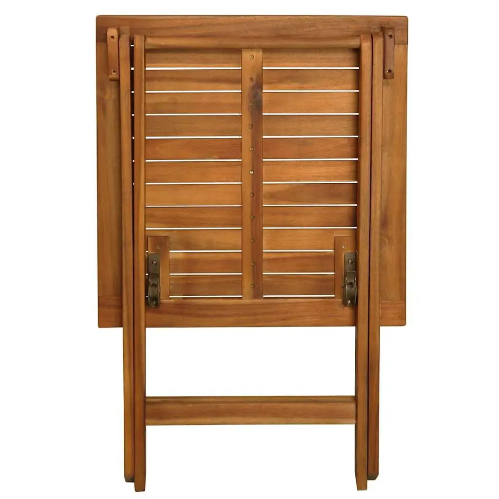 3 Piece Folding Bistro Set Weather-resistant Solid Acacia Wood with Cushions