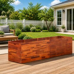 Garden Raised Bed Planter Wooden Outdoor Vegetables Herbs Flowers Acacia
