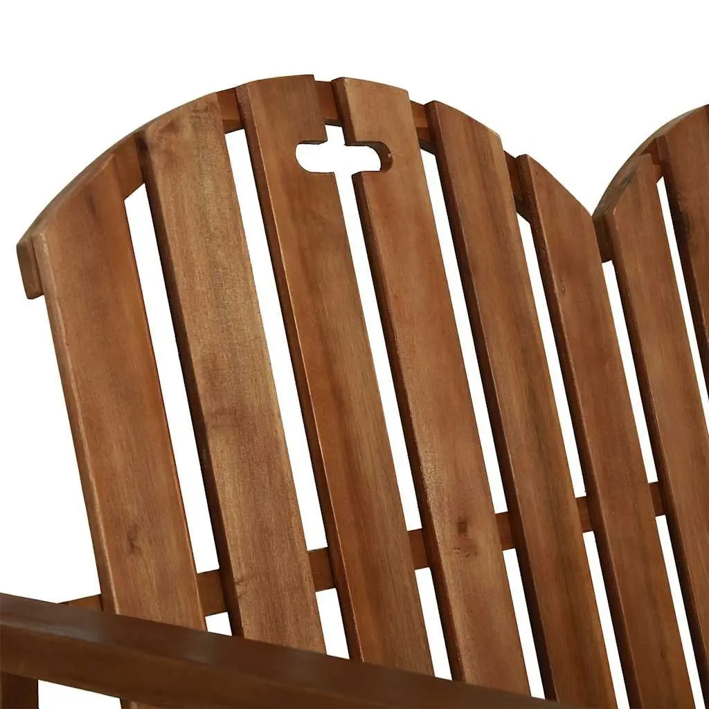 Wooden Garden Bench 110cm 2-Seater Outdoor Patio Seating with Backrest Armrests