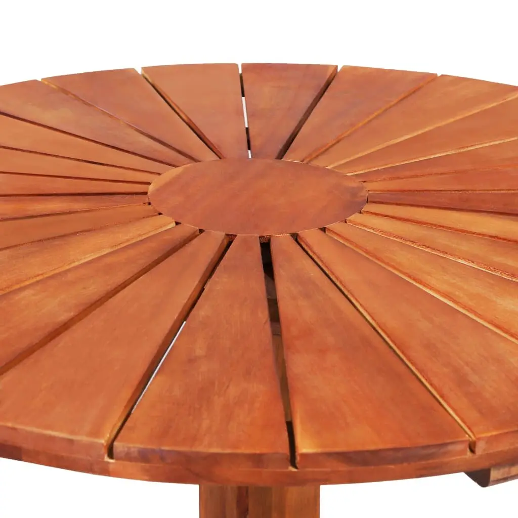 Bistro Table Outdoor Solid Acacia Wood Brown Pedestal 70x70cm