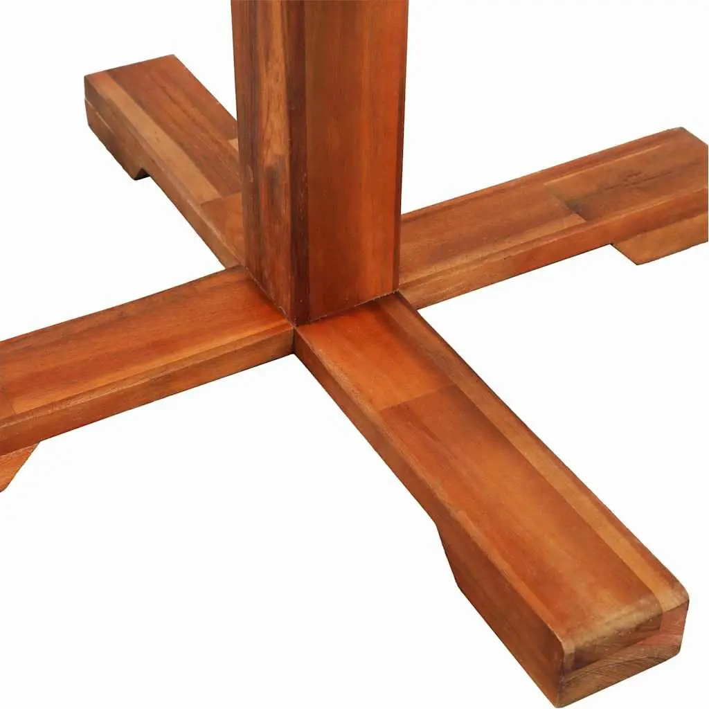 Bistro Table Outdoor Solid Acacia Wood Brown Pedestal 70x70cm