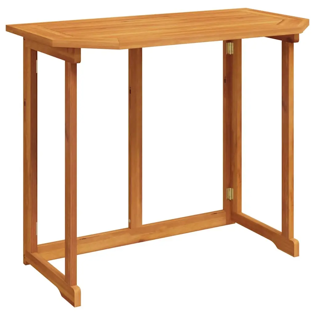 Outdoor Bistro Table Brown Foldable Solid Acacia Wood 90x50x75cm