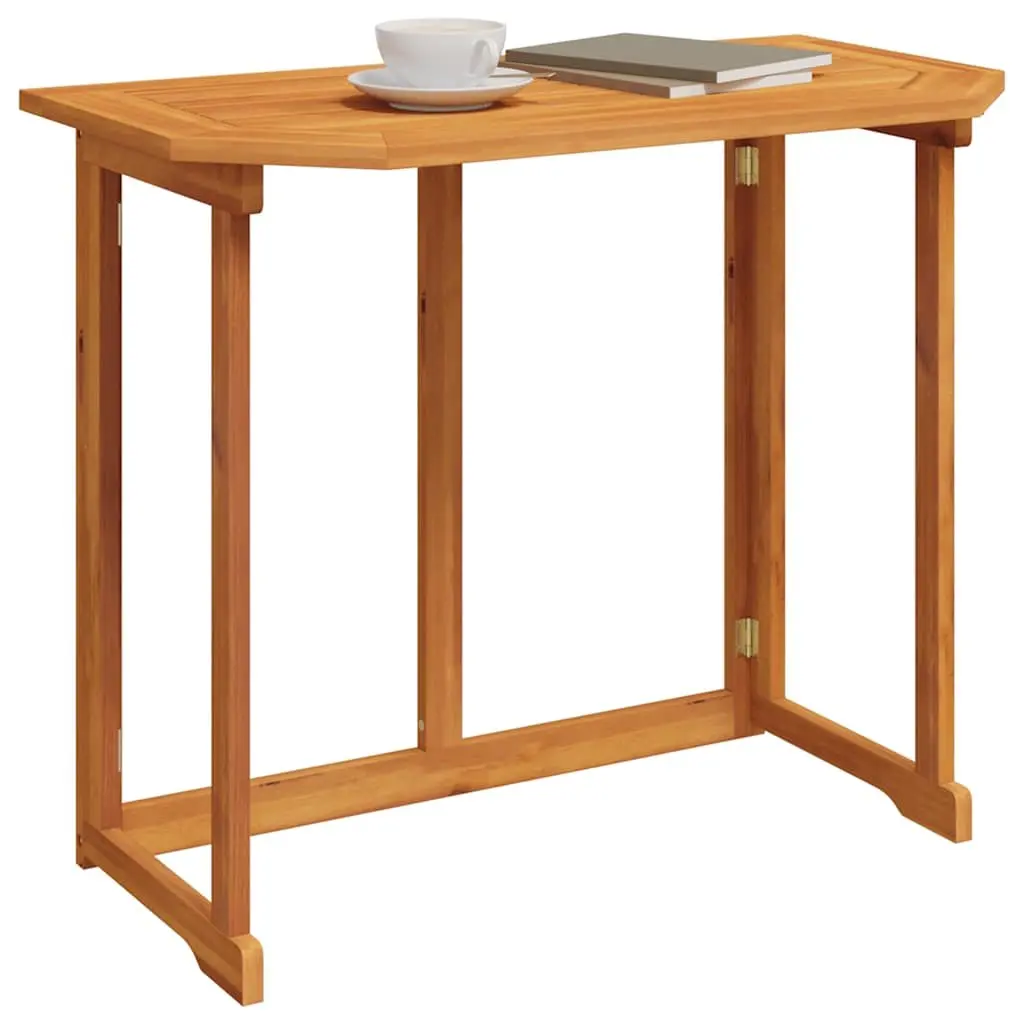 Outdoor Bistro Table Brown Foldable Solid Acacia Wood 90x50x75cm