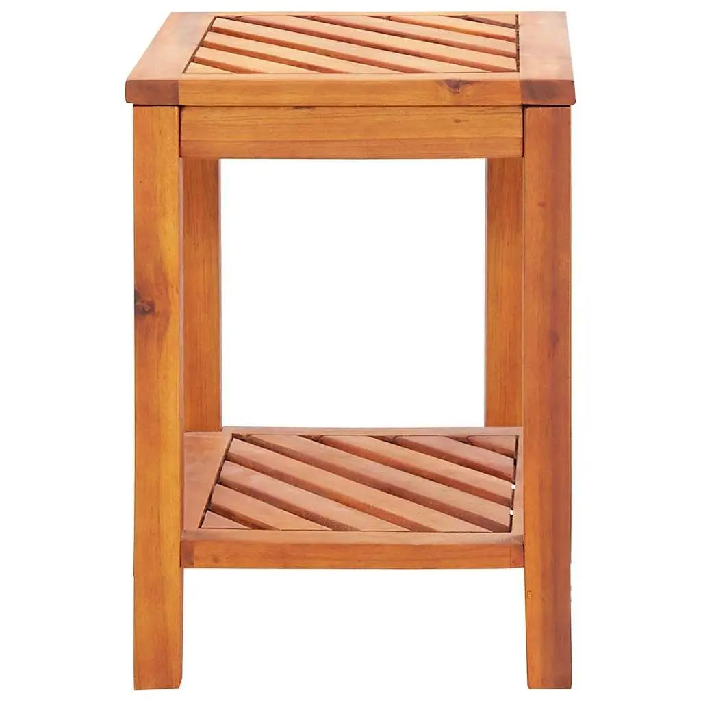 End Table Solid Wood Two-Tier Storage 45 x 33 x 45 cm