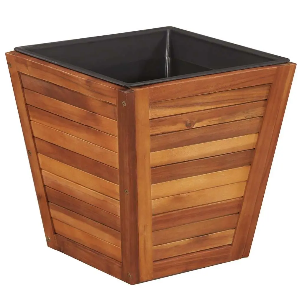 Garden Raised Bed Set Square Wooden Planter Pots Outdoor 3 Pieces