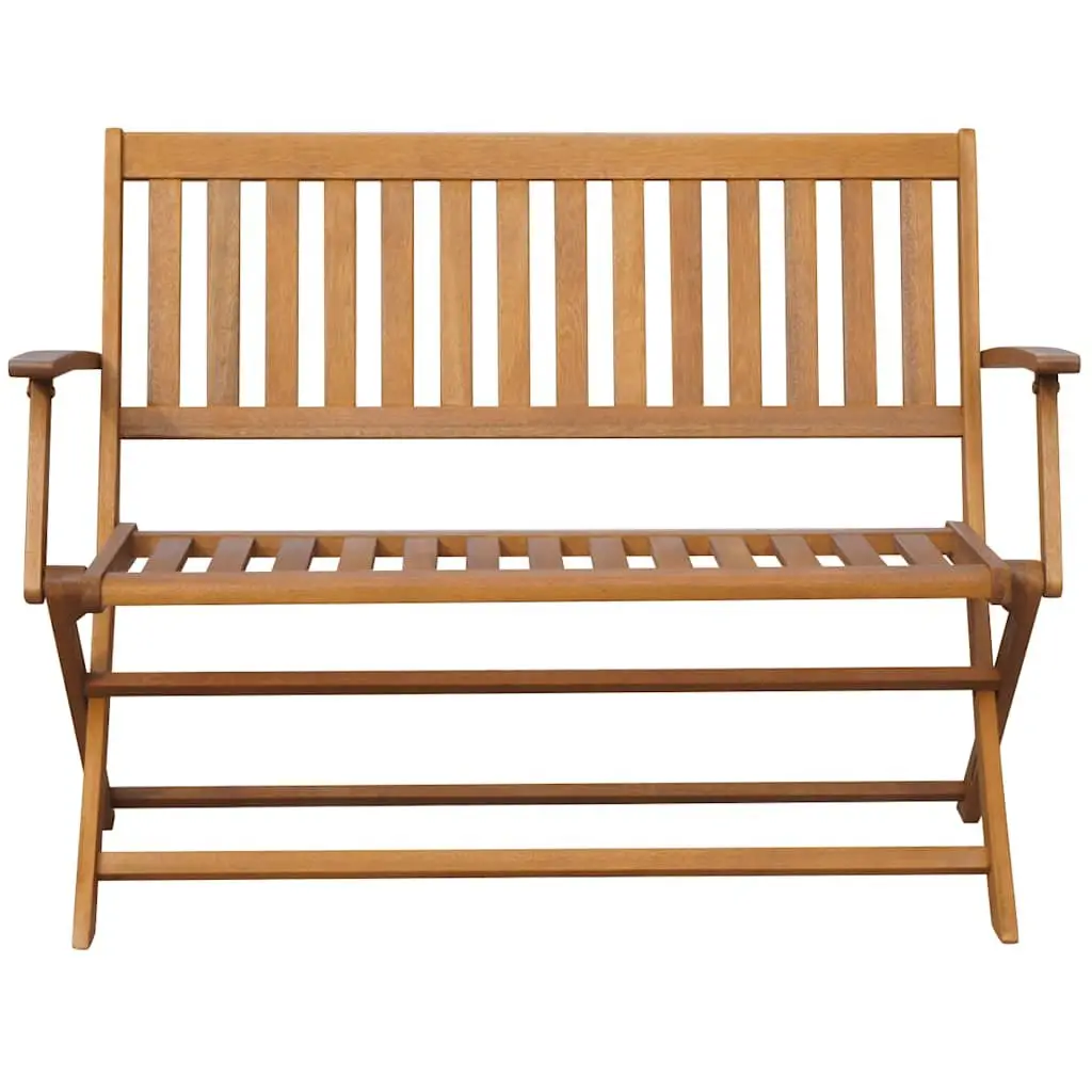 Garden Bench Folding Solid Acacia Wood 120cm Outdoor Seat