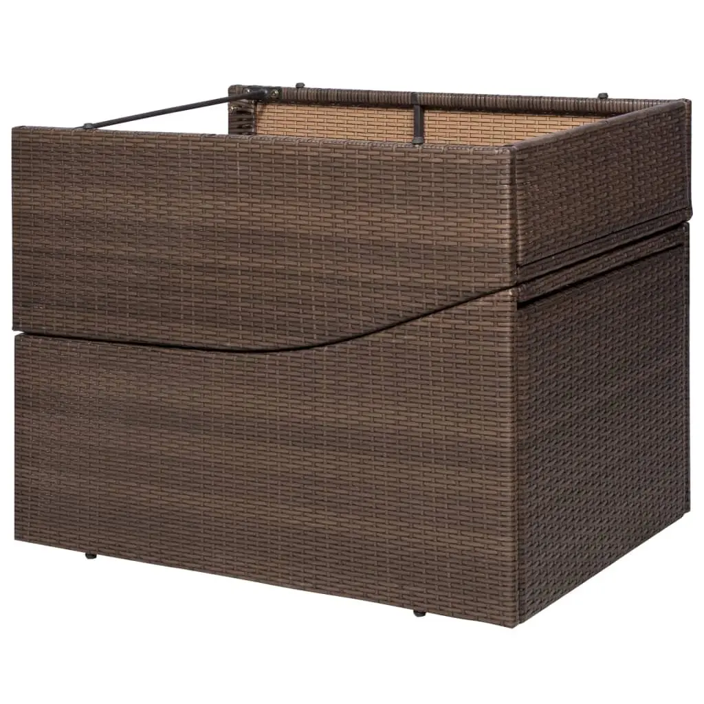 Sun Lounger Adjustable Headrest Poly Rattan Brown Outdoor Garden Patio Chair